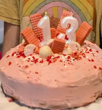 Pink 13th birthday cake