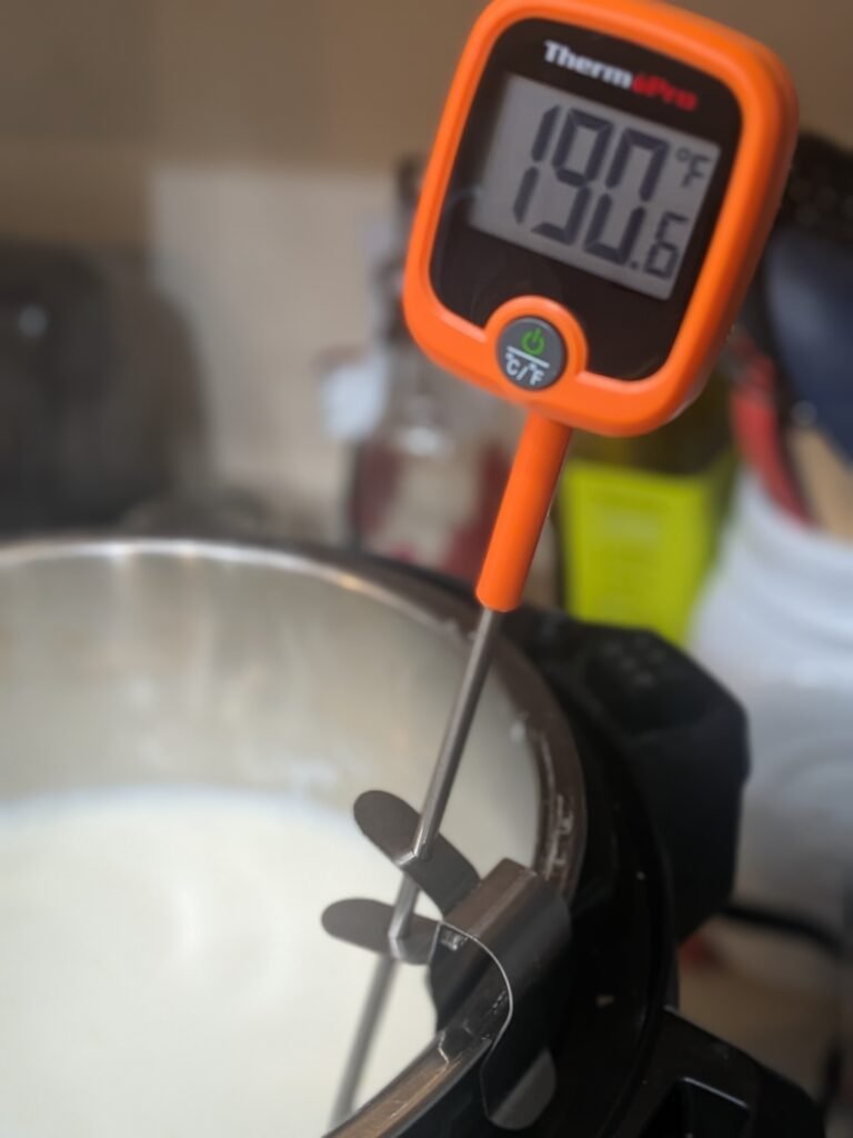 Making homemade yogurt with raw milk in my Instant Pot.