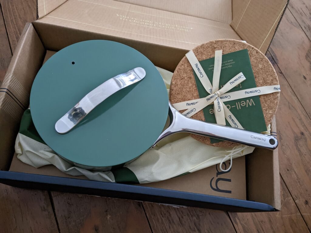 Caraway Pots and Pans being unboxed