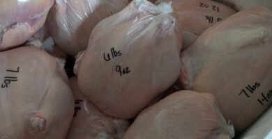 A chest freezer full of farm raised whole chickens