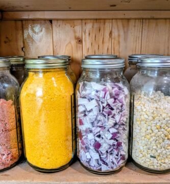 Mason jars full of freeze-dried food