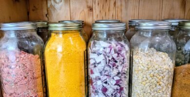 Mason jars full of freeze-dried food