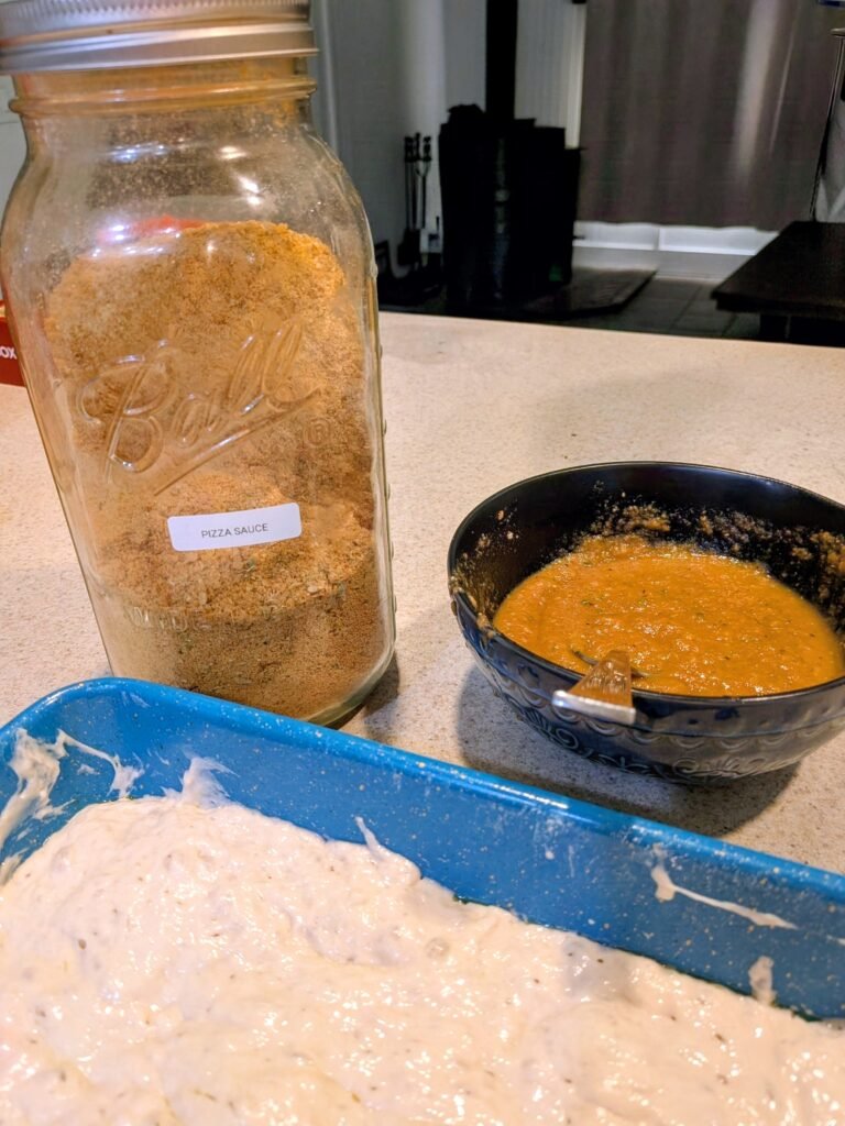 Making homemade sourdough focaccia