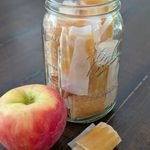 mason jar full of homemade applesauce fruit leathers