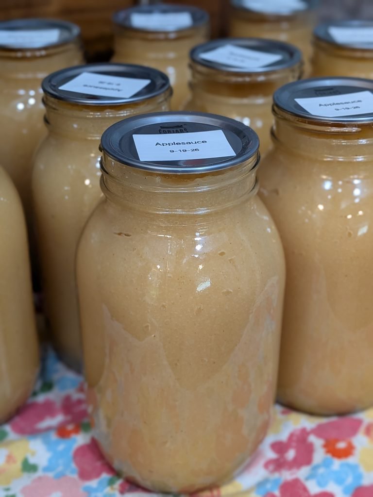 Homemade canned applesauce