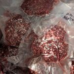 Ground elk meat in the freezer